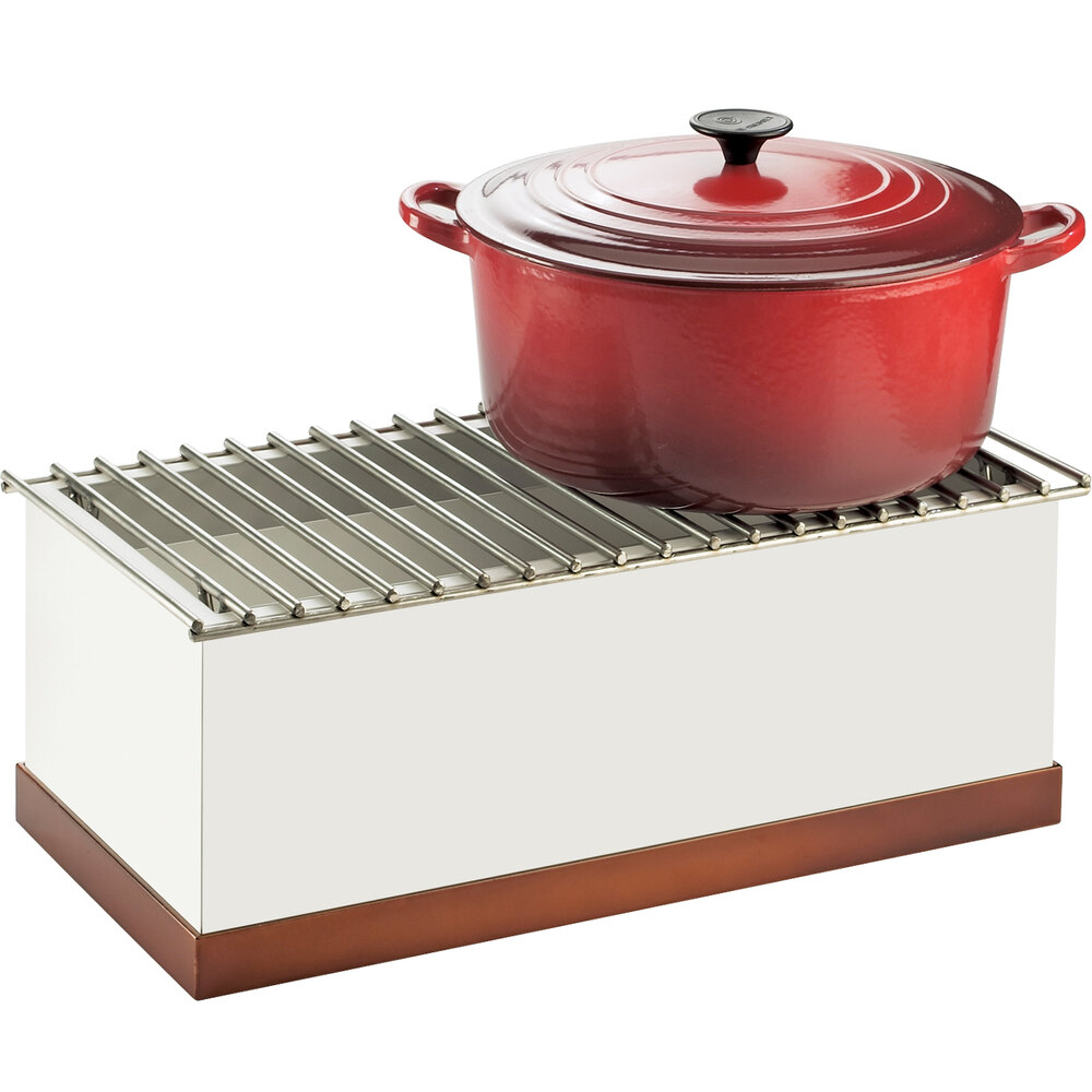 CalMil 301251 Luxe White Metal Chafer Griddle with Copper Base 12