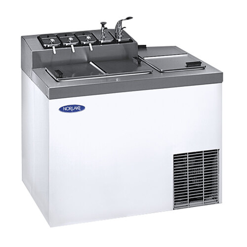 NorLake ZF124WVS/0 43" Flip Top Ice Cream Dipping with Topping Rail White Exterior