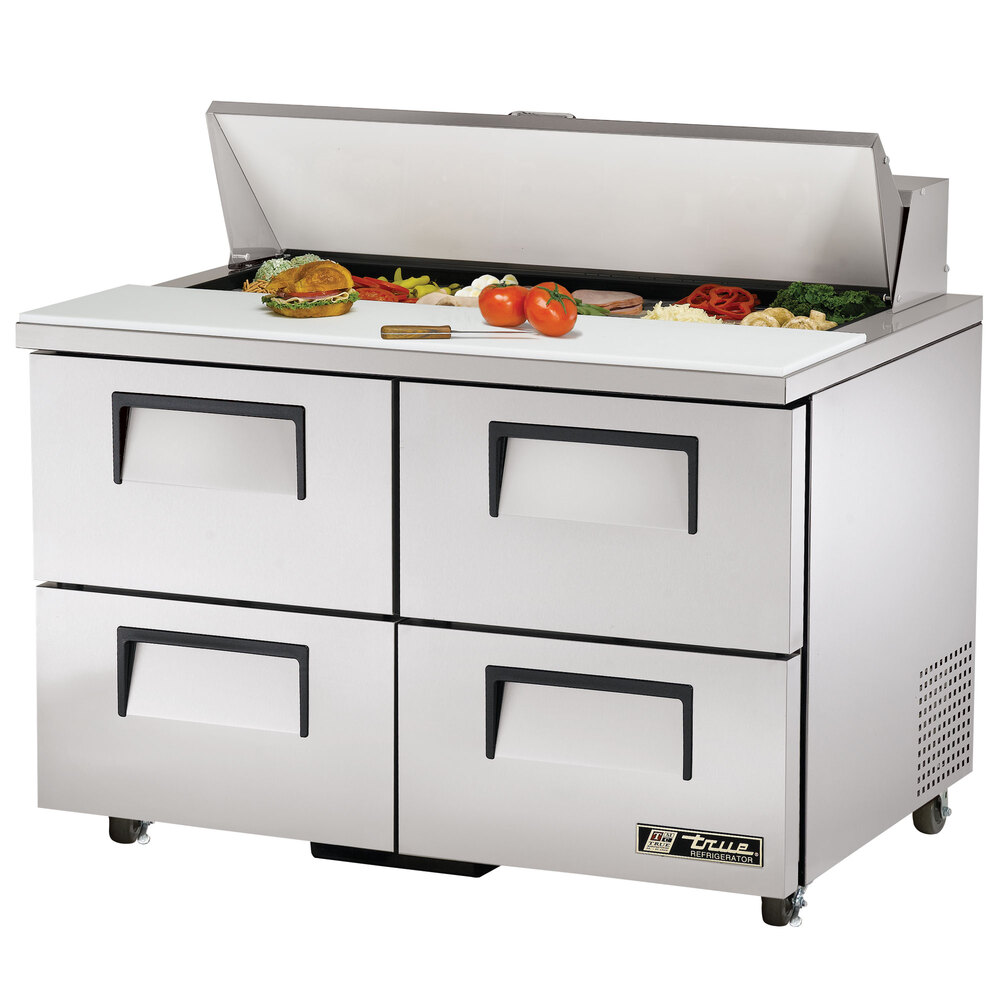 True TSSU4812D4ADA 48" Four Drawer ADA Height Sandwich / Salad Prep Refrigerator