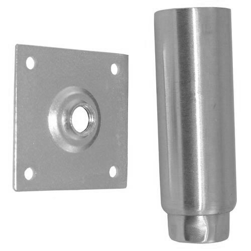 All Points 263298 Stainless Steel 6" Adjustable Equipment Leg; Hex Foot; 3 1/2" Plate Mount