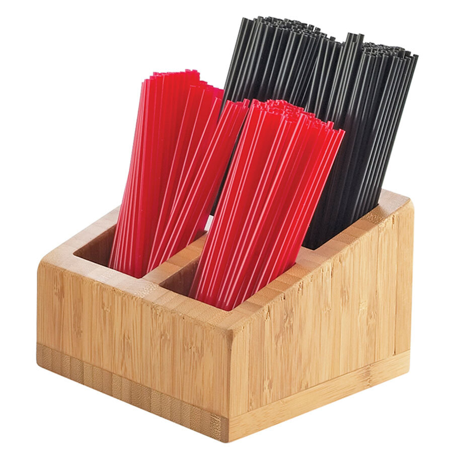 Cal Mil 330860 Bamboo Straw Holder 5" x 5" x 5 1/2"