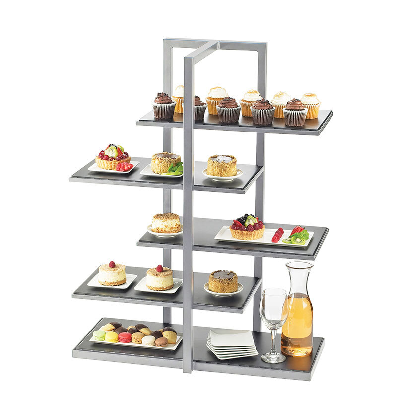 CalMil 330496 One by One Silver MultiLevel Shelf Display 28 1/2" x