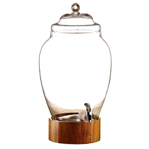 3 Gallon American Atelier Madera Glass Beverage Dispenser with Glass