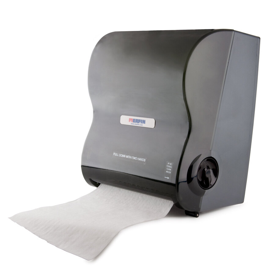 Merfin 1060 Black Hands Free Roll Towel Dispenser