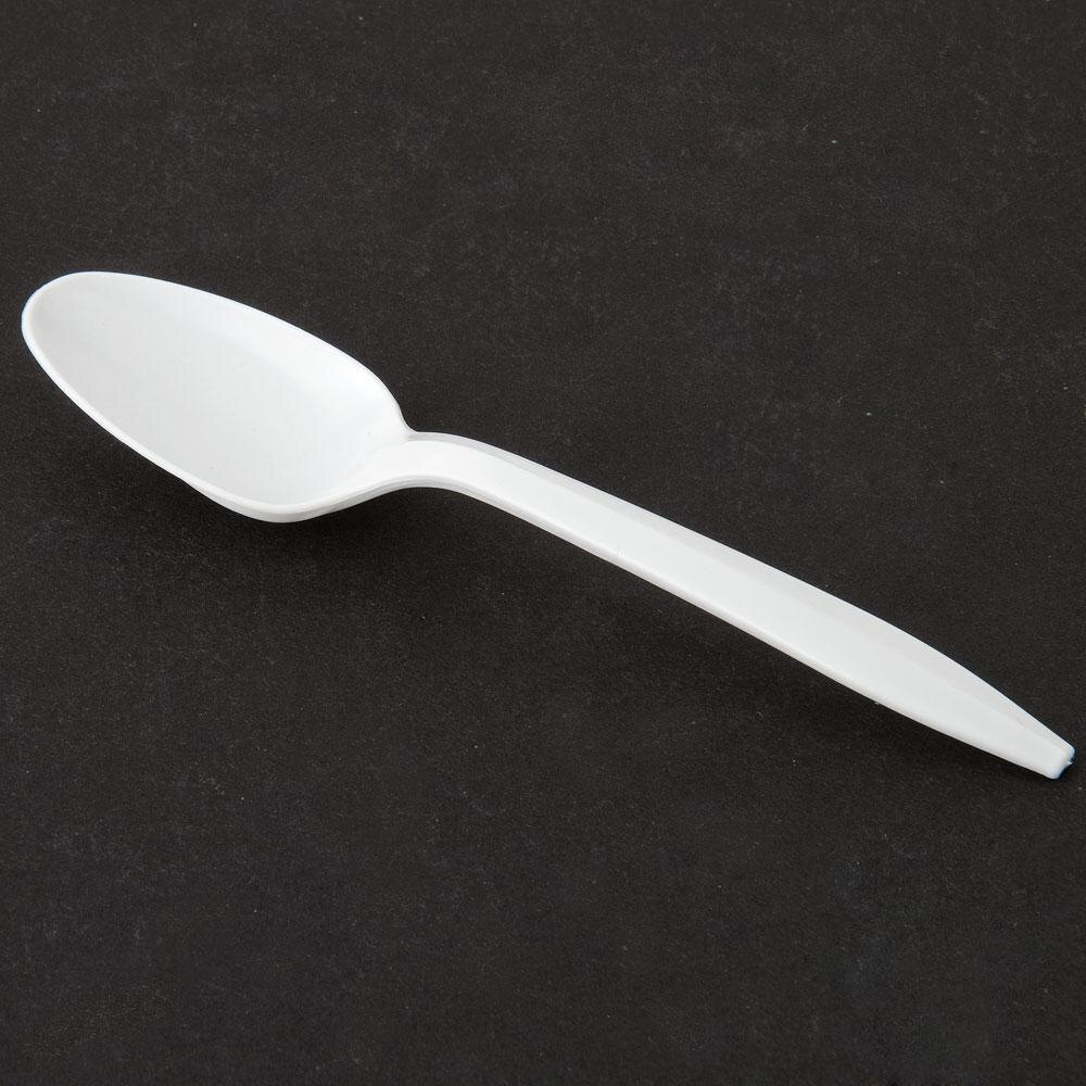 Choice Medium Weight White Plastic Teaspoon 1000 / Case