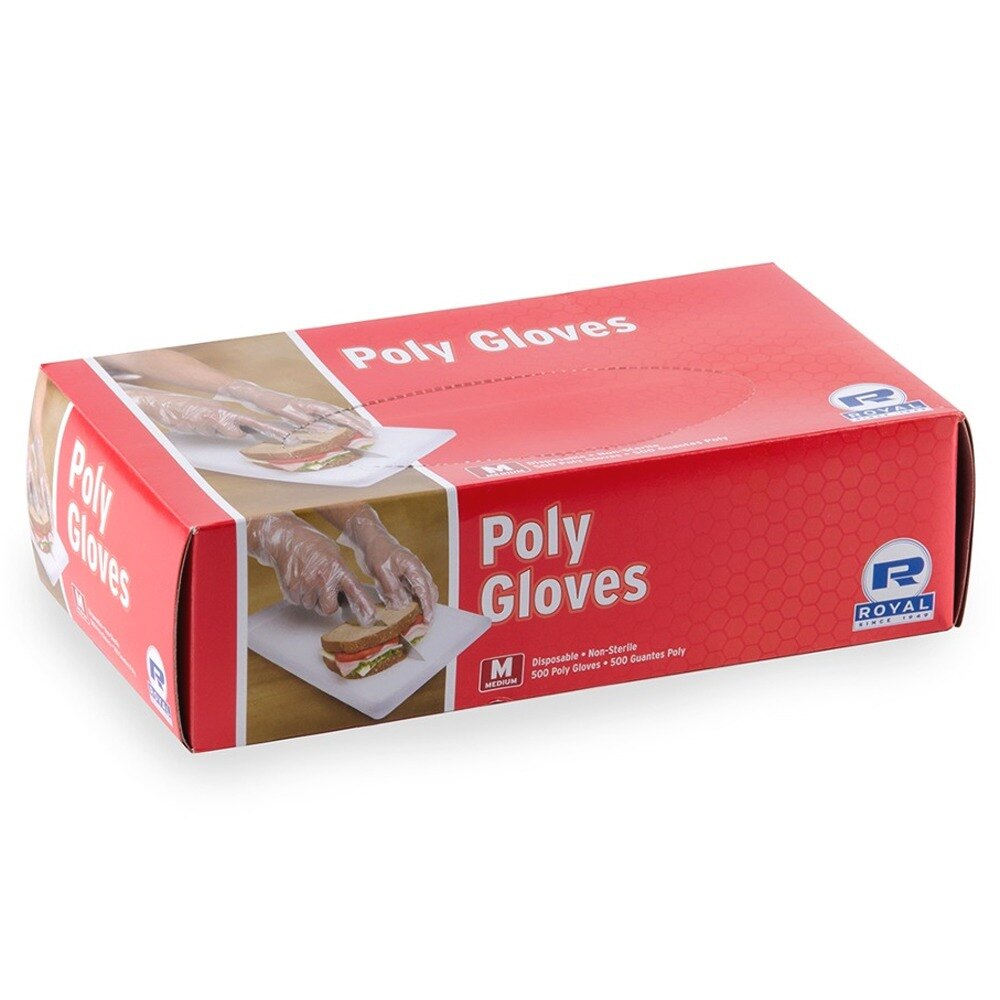 Disposable Poly Gloves Large 500 / Box for Food Service