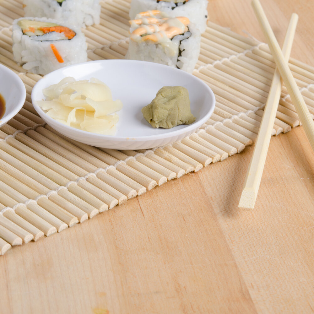9 1/2" x 9 1/2" Bamboo Sushi Rolling Mat