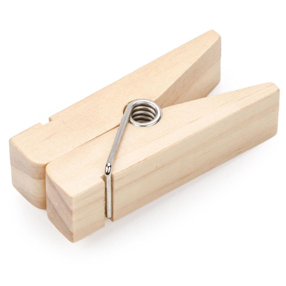 American Metalcraft CPCHN 3 1/4" Natural Clothespin Card Holder