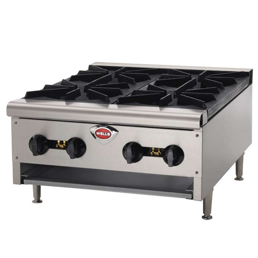 Wells HDHP2430G Heavy Duty 24" Four Burner Gas Countertop Hot Plate