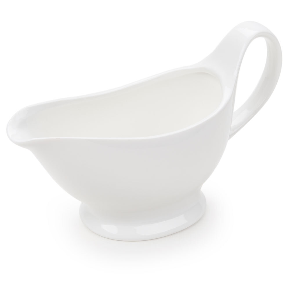 American Metalcraft GB16 16 oz. White Porcelain Gravy Boat