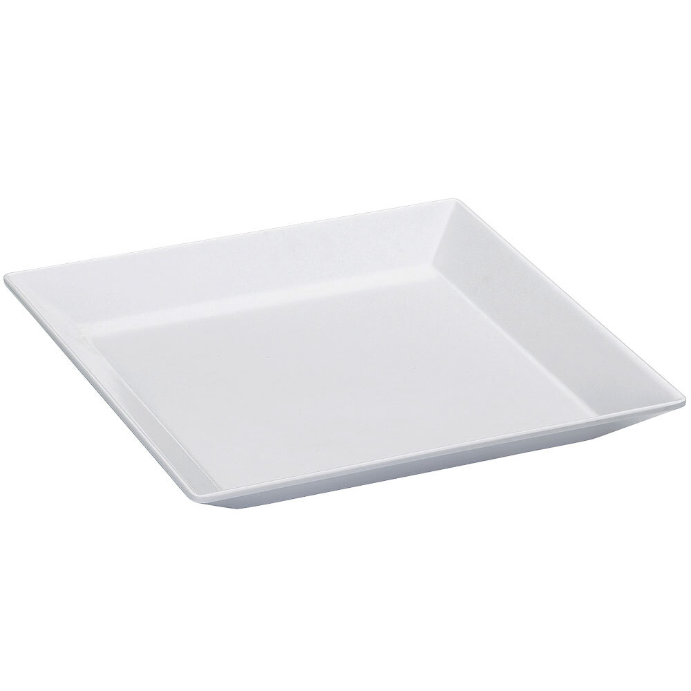 CalMil SR252 11 3/4" Large White Melamine Square Platter