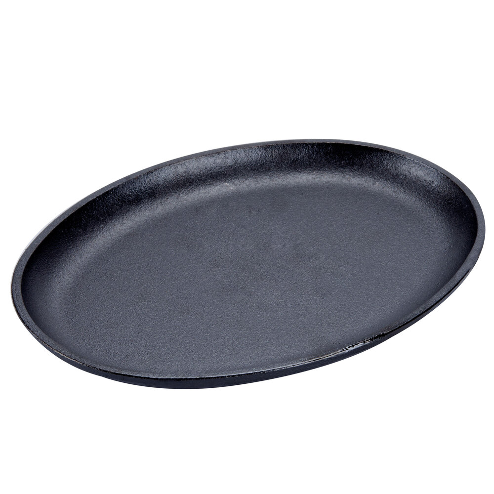 Lodge LOSH3 10" x 7" PreSeasoned Cast Iron Oval Serving Griddle