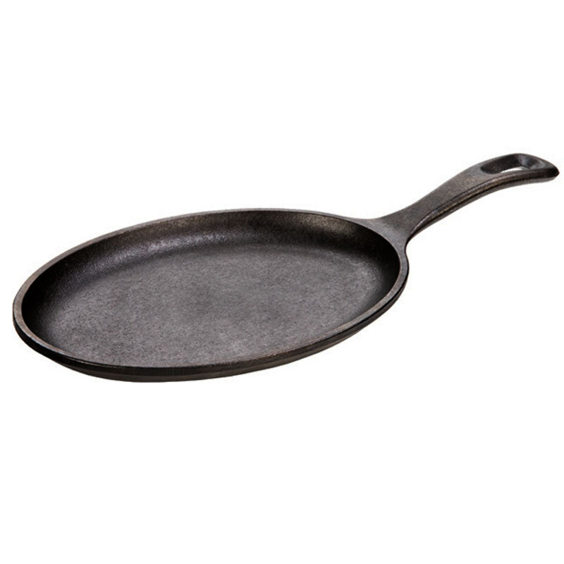 Lodge LOS3 10" x 7 1/2" PreSeasoned Cast Iron Oval Serving Griddle