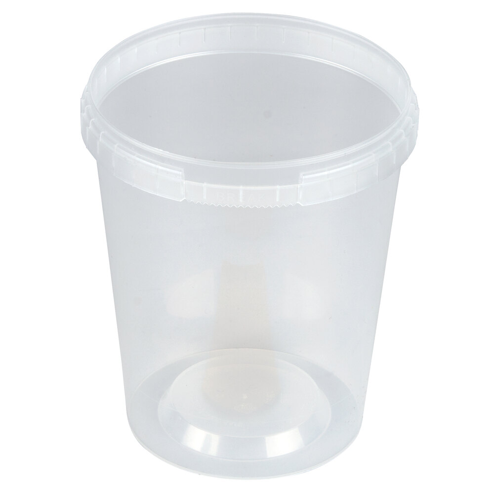 32 oz. Clear Tamper Evident Safe Lock Deli Container with Lid 50 / Case