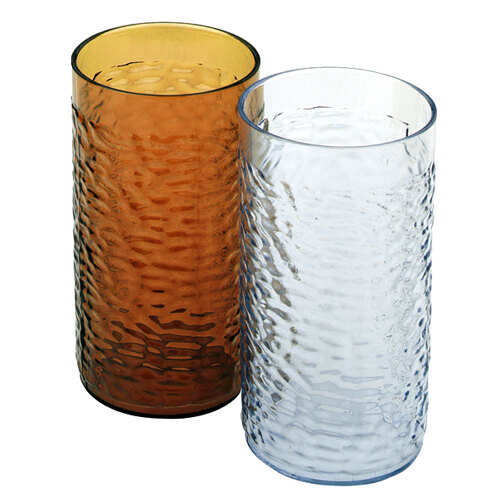16 oz. Amber Pebbled Textured Plastic Tumbler 12/Pack