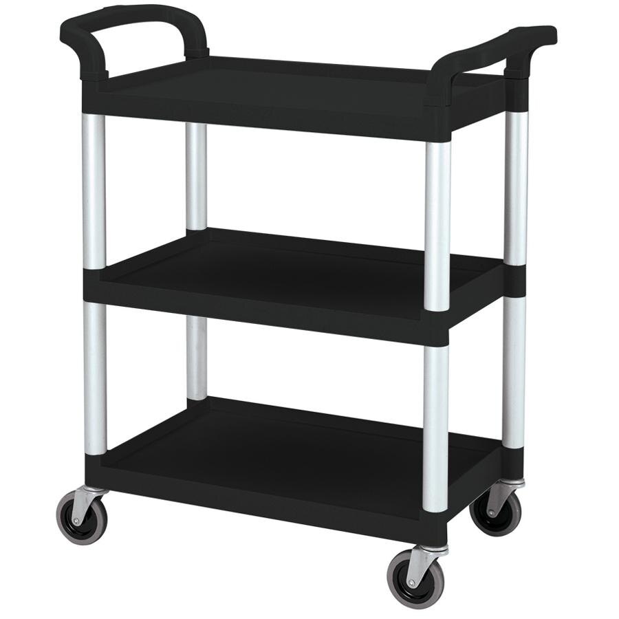 Cambro BC331KD110 Black Three Shelf Utility Cart (Unassembled) 32 7/8