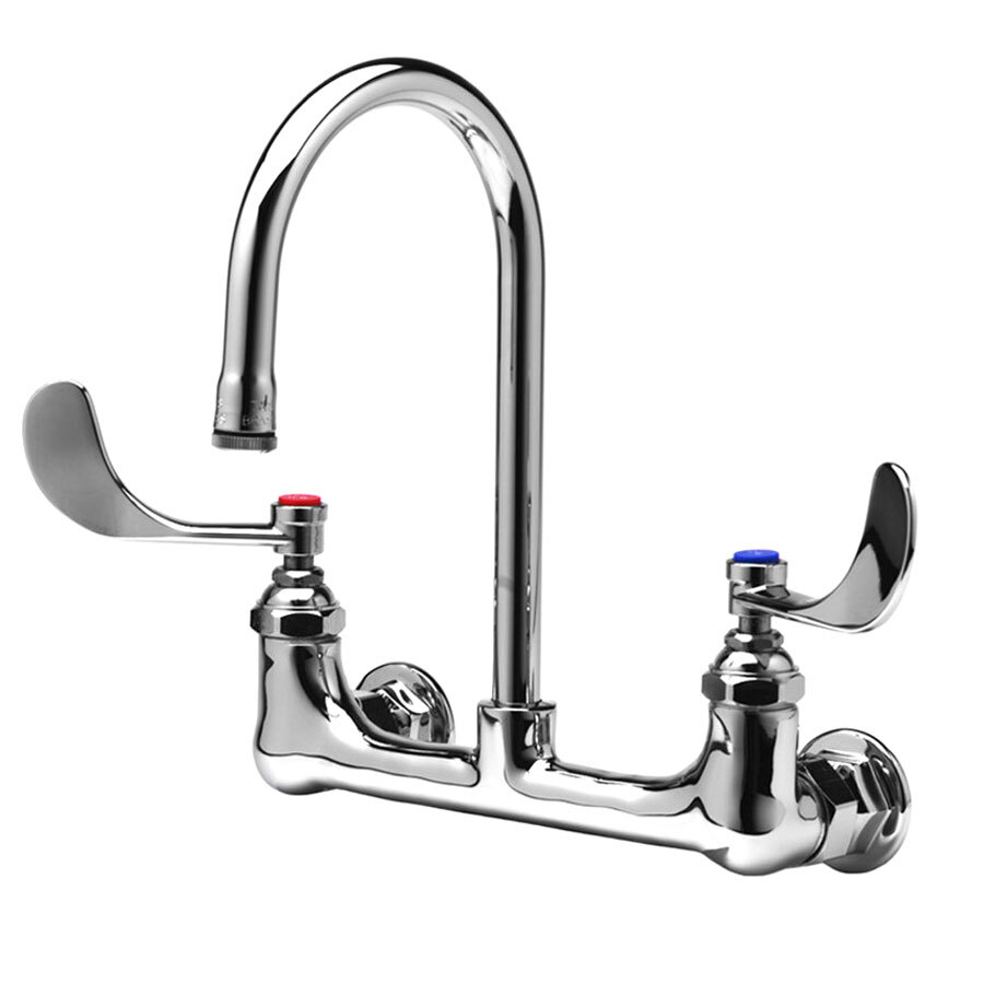T&S B033001WH Wall Mounted Mixing Faucet with 8" Adjustable Centers