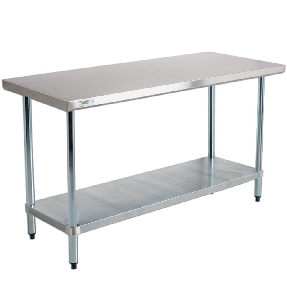 Regency 18 Gauge 24" x 48" 304 Stainless Steel Work Table with Undershelf Stainless Steel Work Table With Undershelf