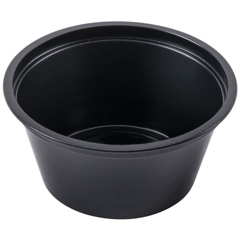 Dart Solo 200PCBLK 2 oz. Black Plastic Souffle / Portion Cup 2500/Case