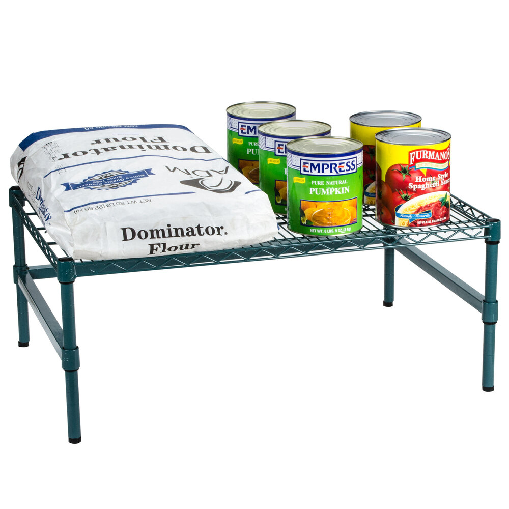 Regency 36" x 24" x 14" Green Epoxy Coated Wire Dunnage Rack with Extra