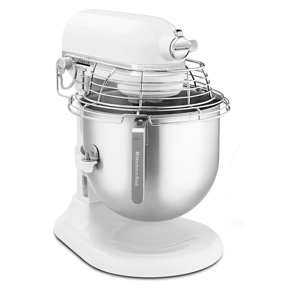 KitchenAid KSMC895WH White NSF 8 qt. Bowl Lift Commercial Stand Mixer