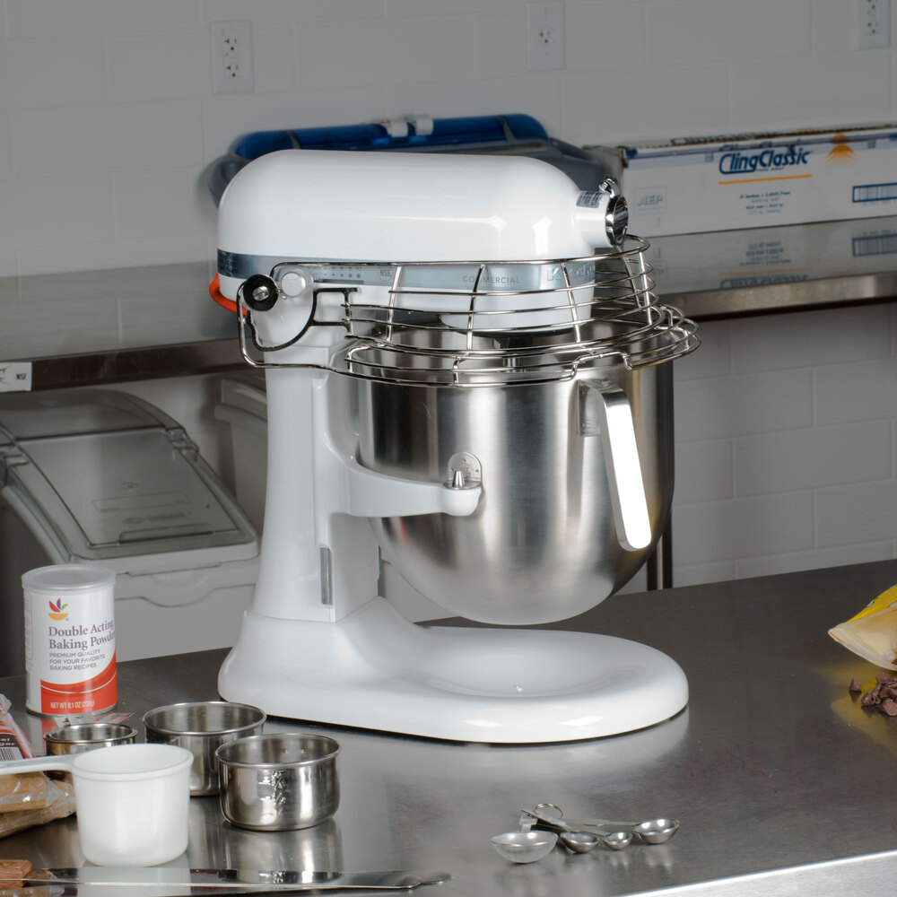 KitchenAid KSMC895WH White NSF 8 Qt. Bowl Lift Commercial Countertop