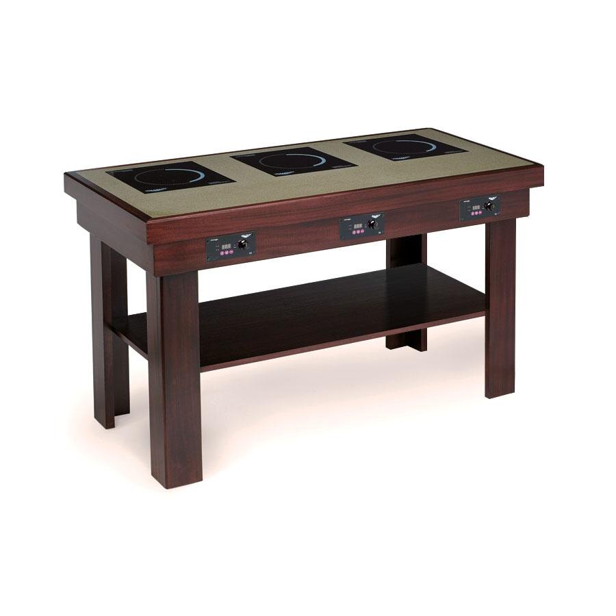 Vollrath 7552282 Dark Cherry Induction Buffet Table with 3 Ranges 120V