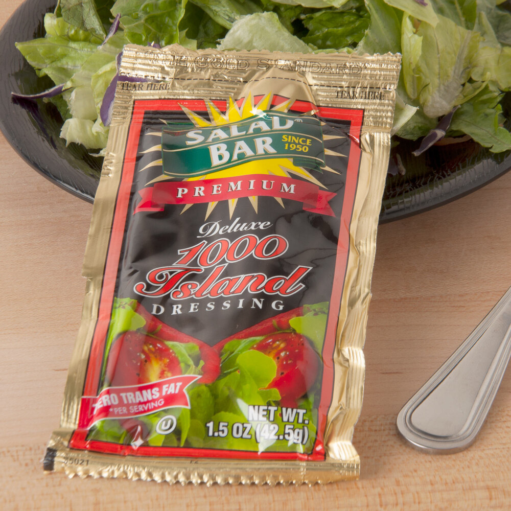 Salad Bar 1.5 oz. Deluxe 1000 Island Dressing Portion Packets 60/Case