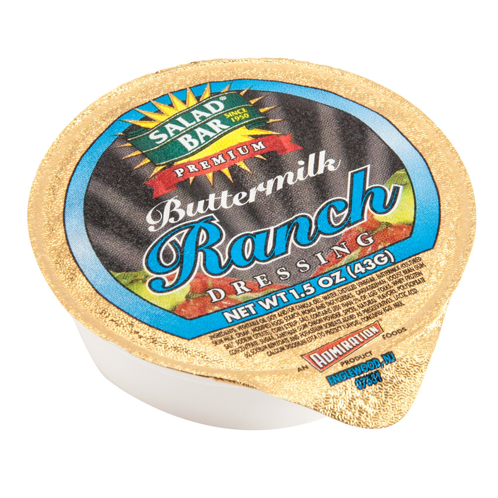 Salad Bar Buttermilk Ranch Dressing (100) 1.5 oz. Portion Cups / Case