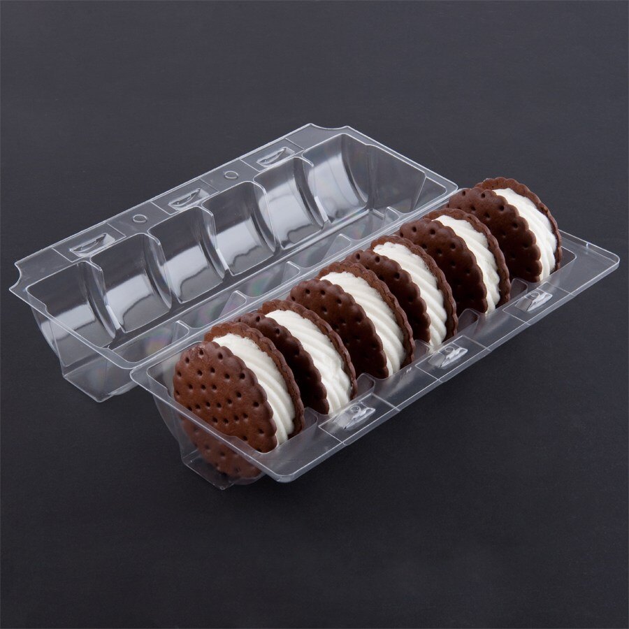 Douglas Stephen 3666 Six Pack Clear Hinged Ice Cream Sandwich Take Out