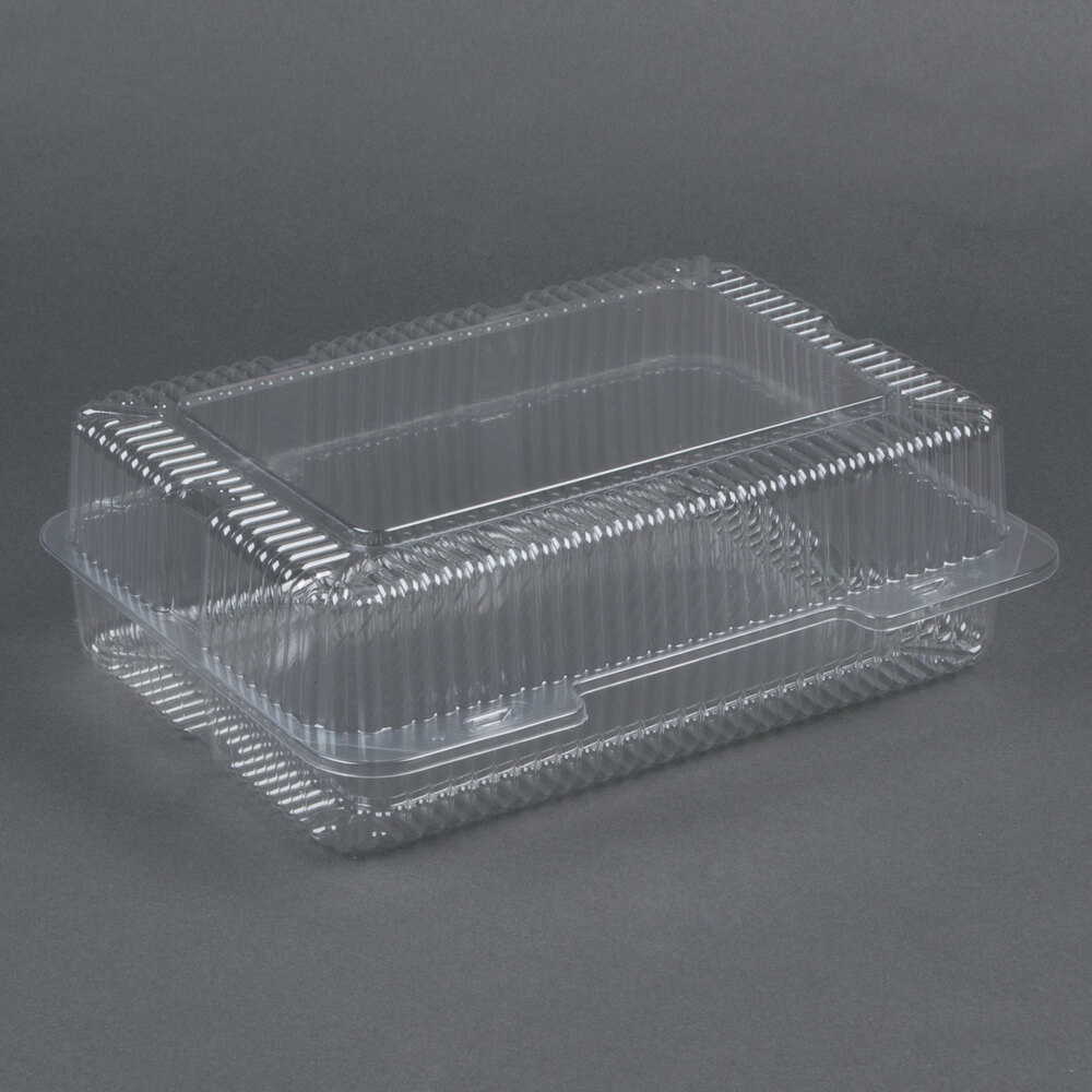 ParPak 2134 12" x 8" x 4" Jumbo Utility Clear Hinged Deep Takeout