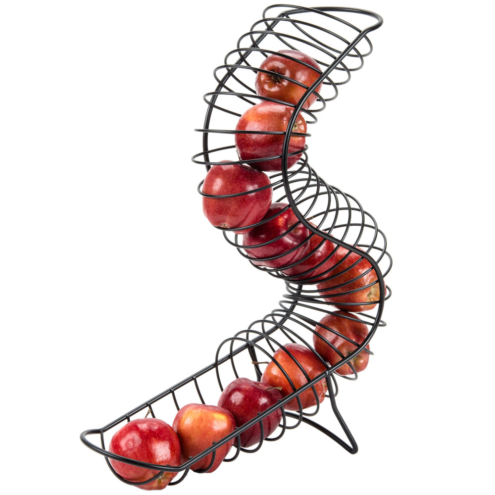 Tablecraft FCBK1649 Black Curved Fruit Basket 14 1/2" x 18"