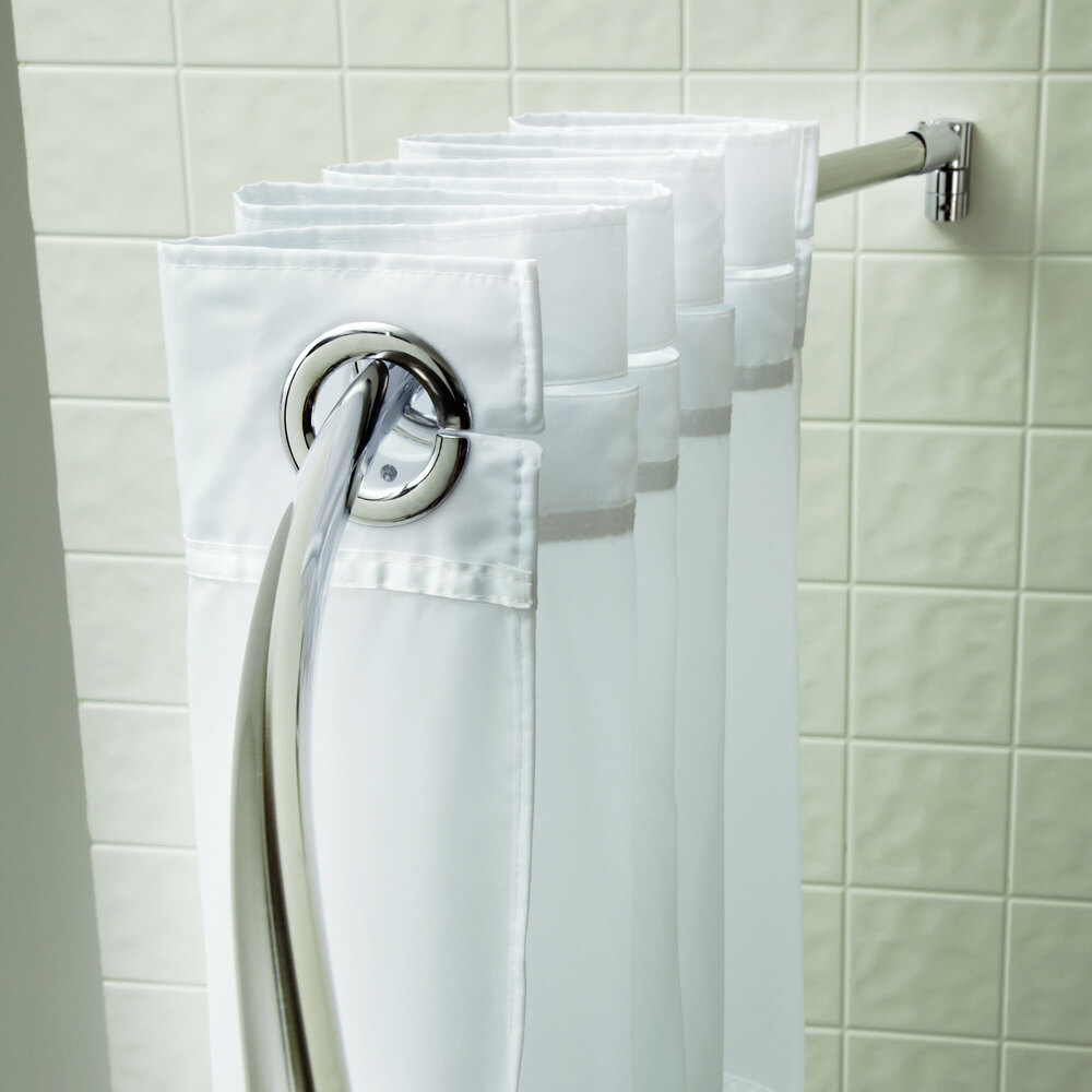 Crescent Suite BOV57BS6 60" Oval Curved Shower Bar with Bright Finish and Reduced 6" Arc