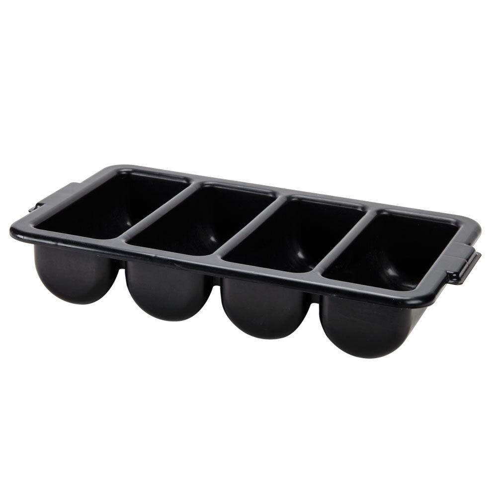 4 Compartment Cutlery Box Black