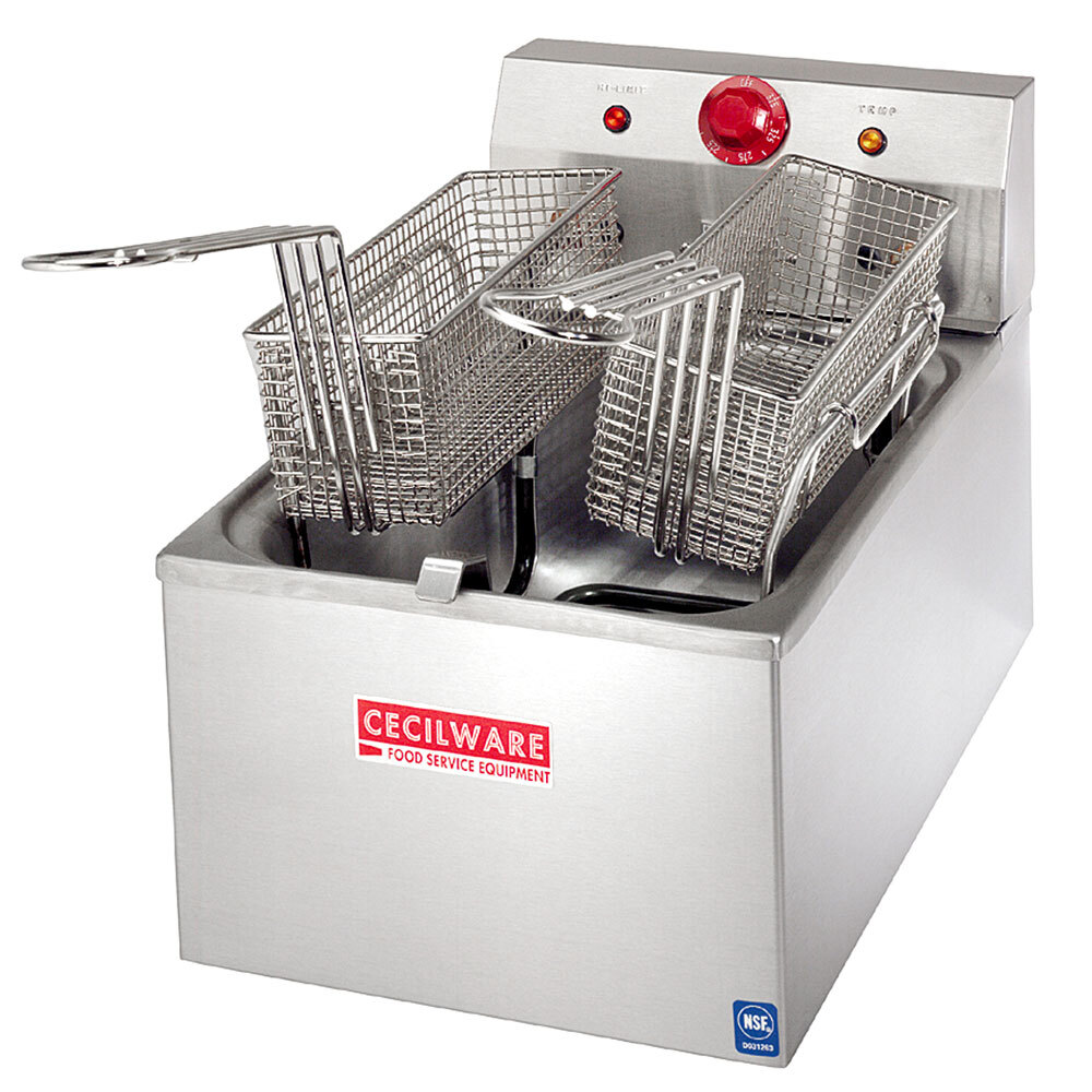 Cecilware EL120 Stainless Steel Commercial Countertop Electric Deep