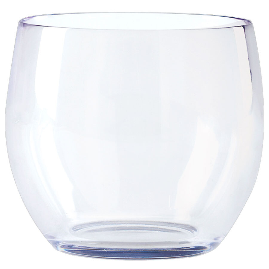 GET SW1460CL 8 oz. Clear Plastic Stemless Wine Glass 24 / Case