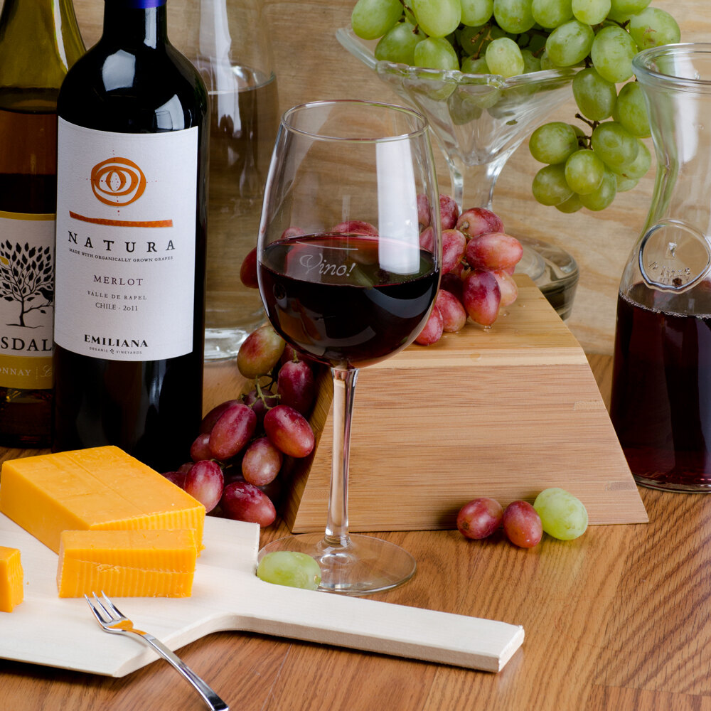 Libbey 75331358M Vina 16 oz. Wine Glass with Etched Pour Lines and