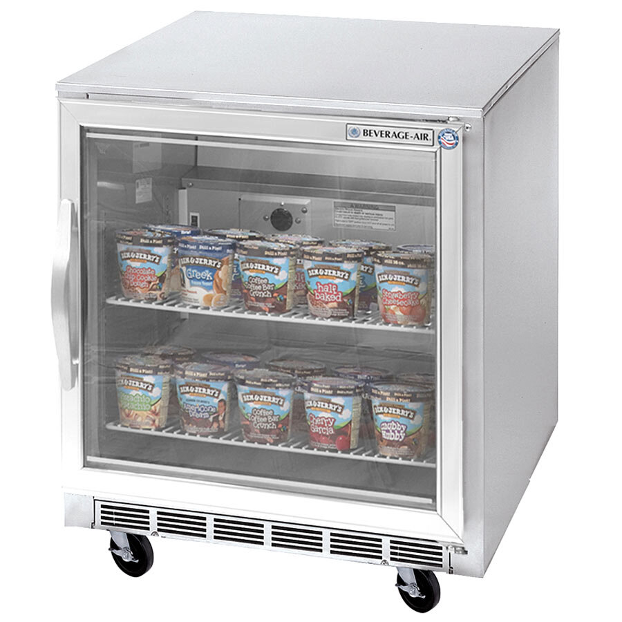 Beverage Air UCF27A25 27" Undercounter Freezer with Glass Door 7.3