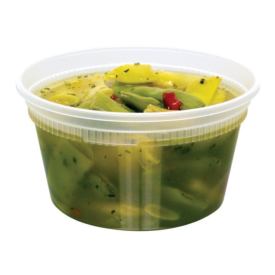 Newspring DELItainer L5012Y 12 oz. Translucent Round Deli Container
