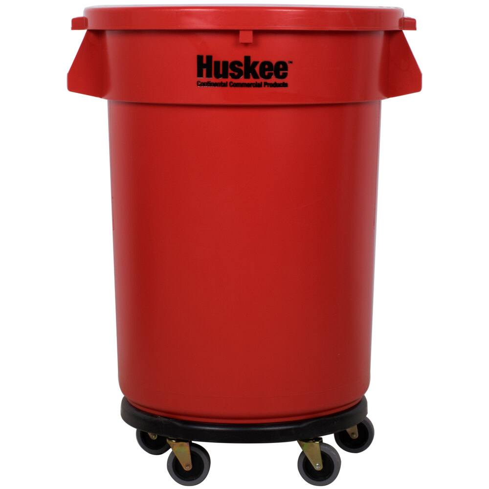 Continental 3200RD Huskee 32 Gallon Red Trash Can with Continental
