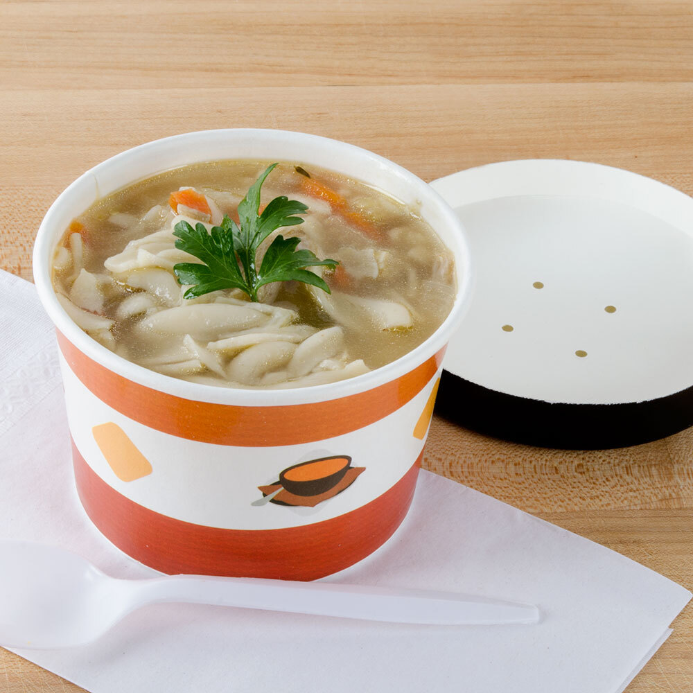 Choice 8 oz. DoubleWall Poly Paper Soup / Hot Food Cup with Vented