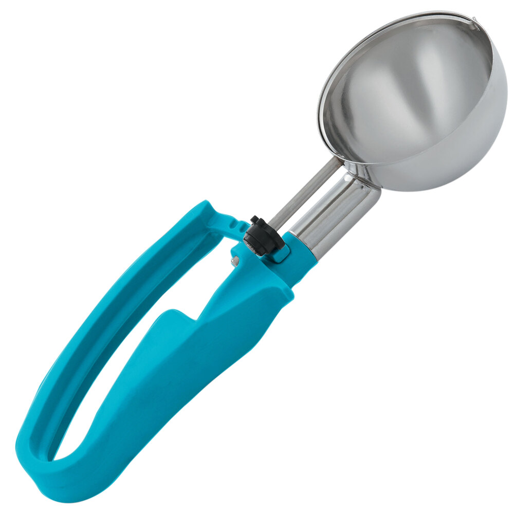 Vollrath 47389 Teal 5 Squeeze Disher Portion Scoop 6 oz.