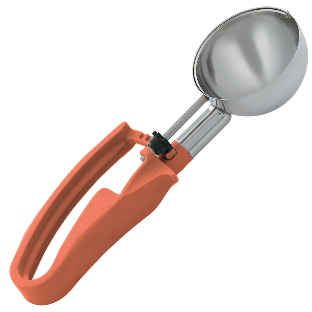Vollrath 47388 Orange 4 Squeeze Disher Portion Scoop 8 oz.