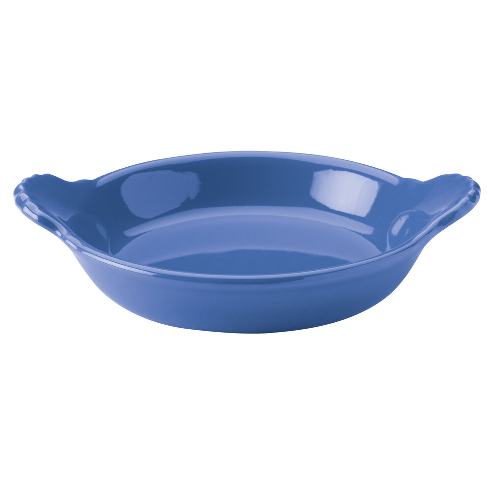 Hall China 30433105 Cobalt 8 oz. Colorations Round Au Gratin Baking