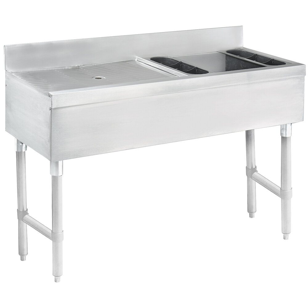 Advance Tabco CRW4R Stainless Steel Ice Bin and Drainboard Combo Unit
