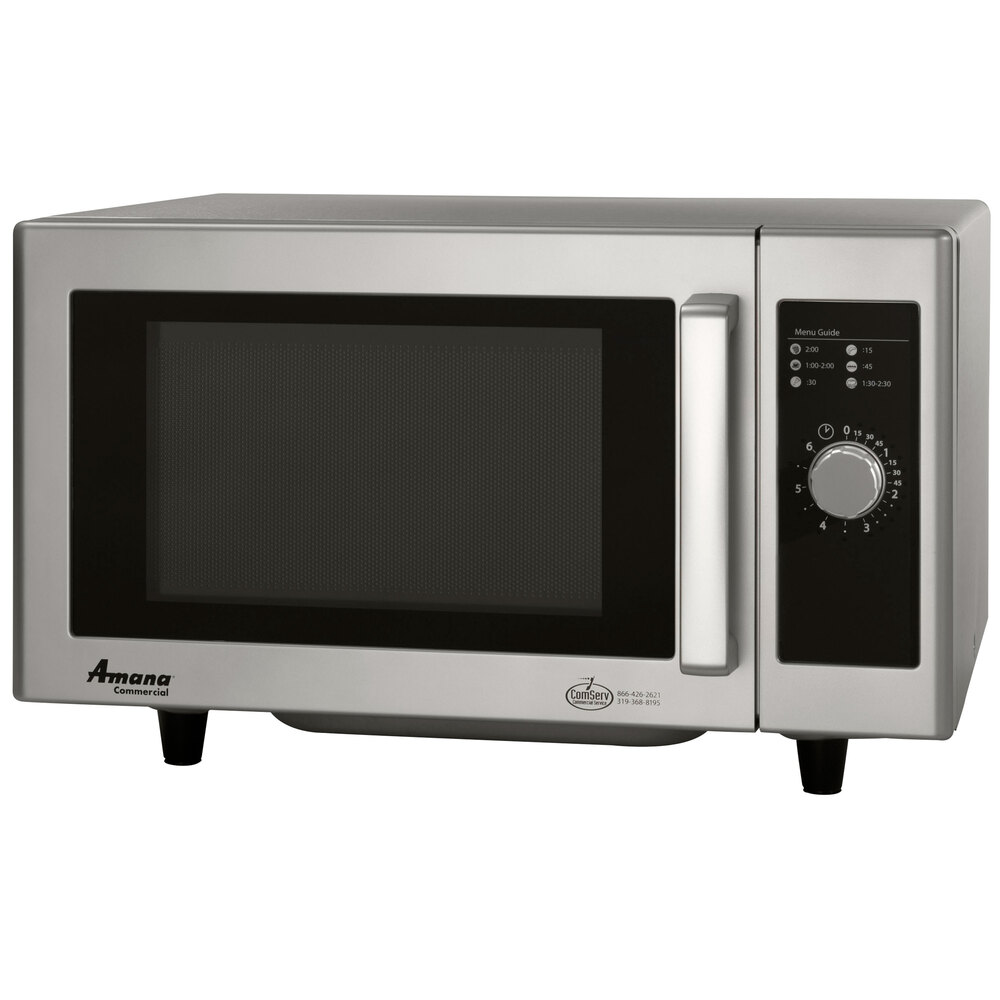 Amana RMS10DS Stainless Steel Commercial Microwave with Dial Controls
