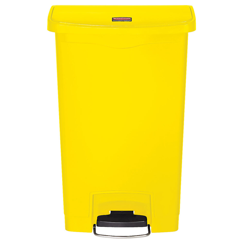 Rubbermaid 1883575 Slim Jim Resin Yellow Front StepOn Trash Can 13
