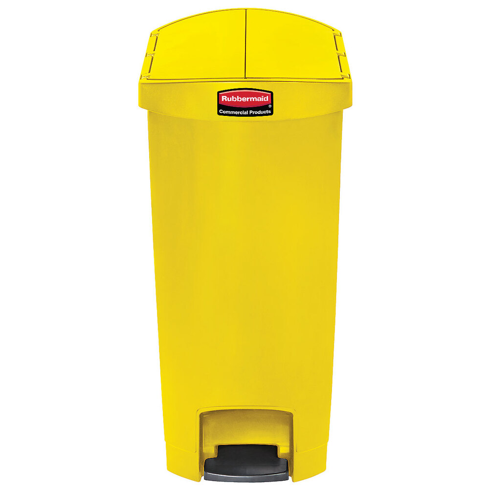 Rubbermaid 1883576 Slim Jim Resin Yellow End StepOn Trash Can with