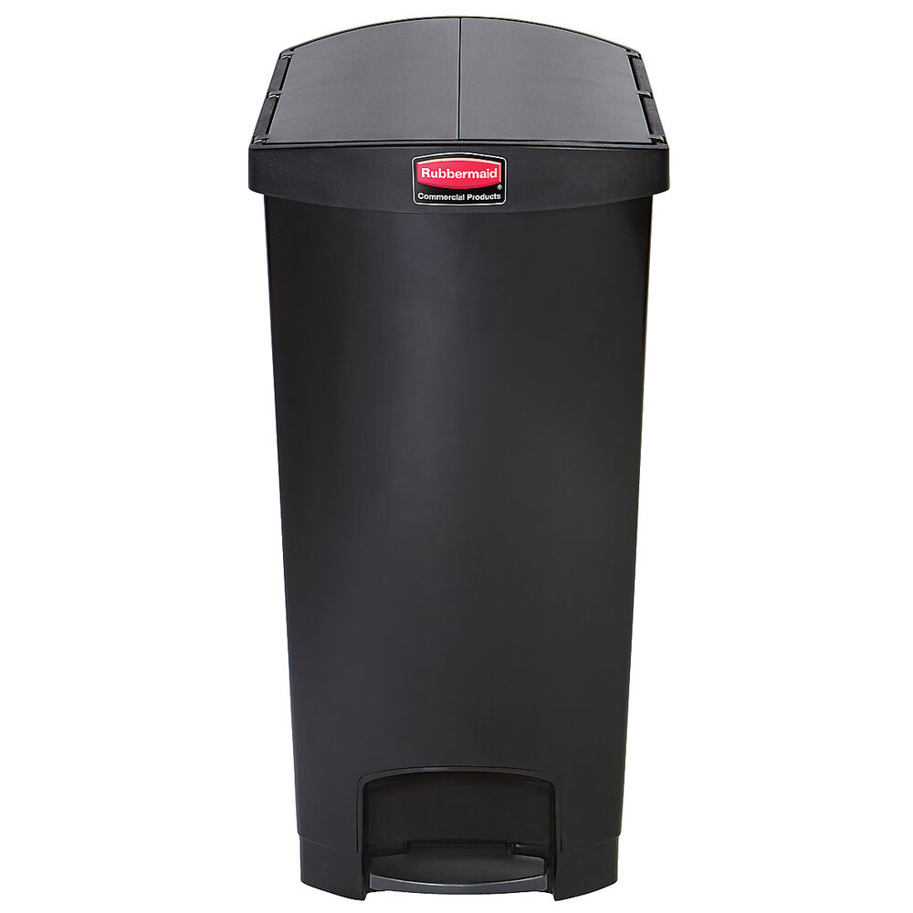 Rubbermaid 1883616 Slim Jim Resin Black End StepOn Trash Can with