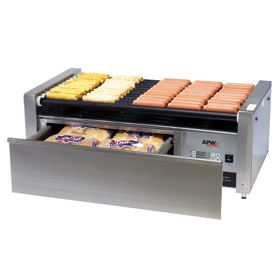 APW Wyott HRS50 NonStick Hot Dog Roller Grill 30 1/2" Flat Top 120V